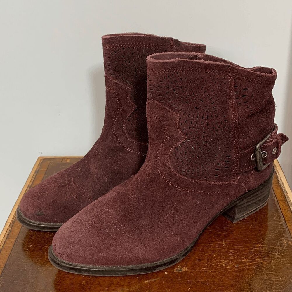 Naughty Monkey 2" Heel Western Suede Bootie size 7.5
